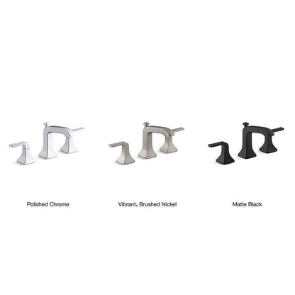 KOHLER Rubicon 8 in. 2-Handle Bathroom Faucet in Matte Black Valve Included