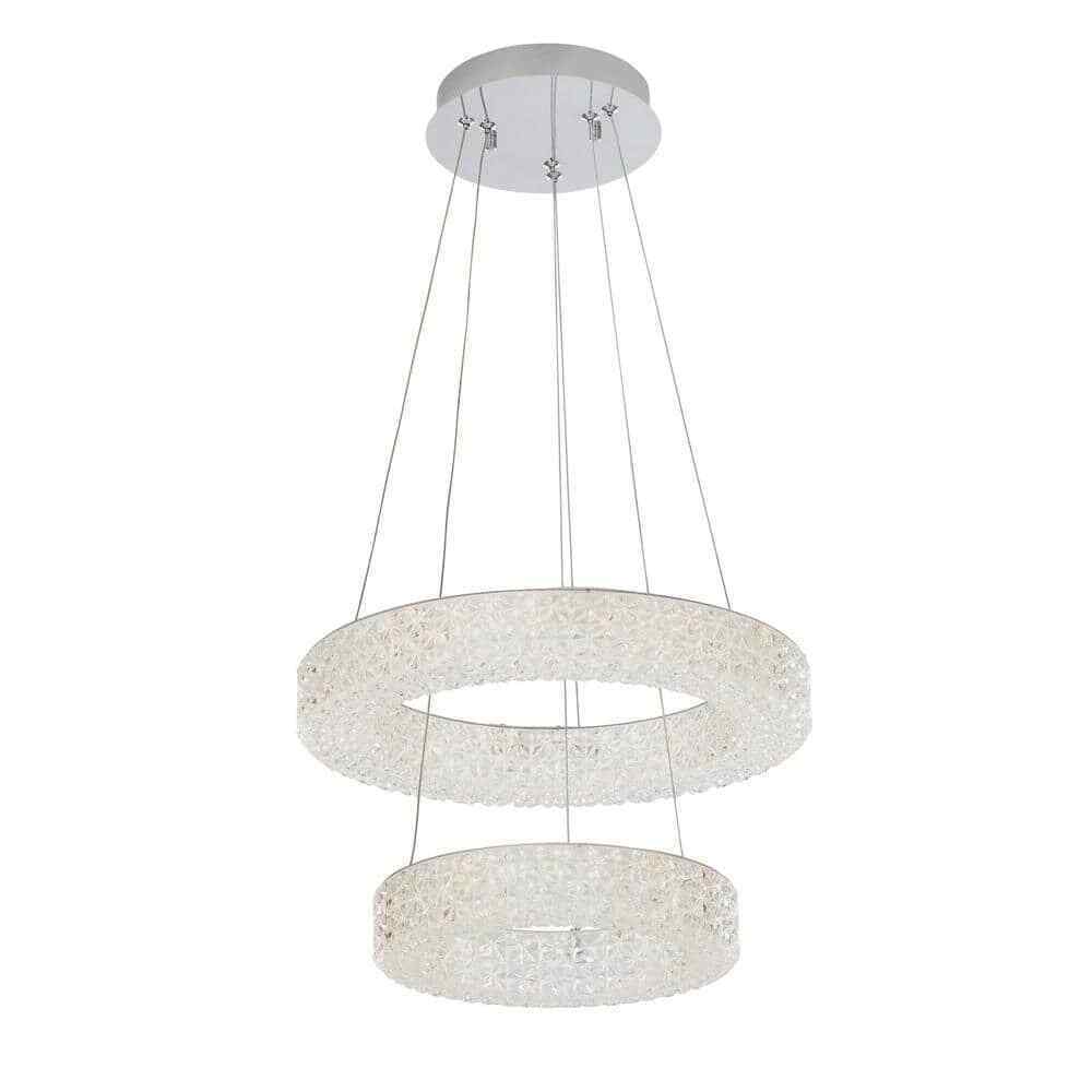 Home Decorators Wesley Park 150-Watt Integrated LED Chrome Pendant Hanging Light
