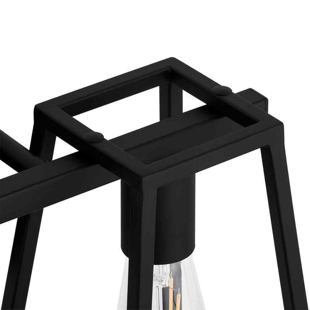Home Decorators Hazel Heights 2-Light Black Farmhouse Bathroom Vanity Light