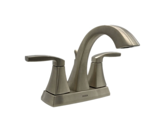 MOEN Voss 4 in. Centerset 2-Handle Bathroom Faucet in Brushed Nickel 6901BN