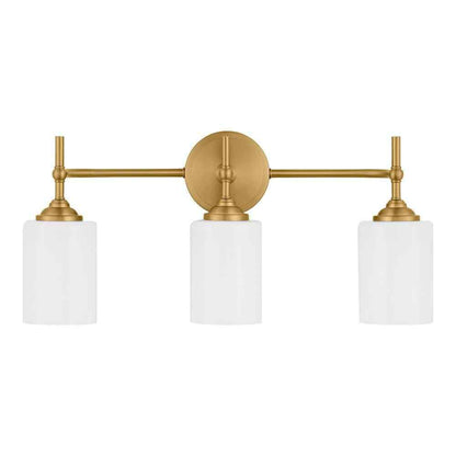 Home Decorators Ayelen Matte Brass Bathroom Vanity Light w/ Opal White Glass