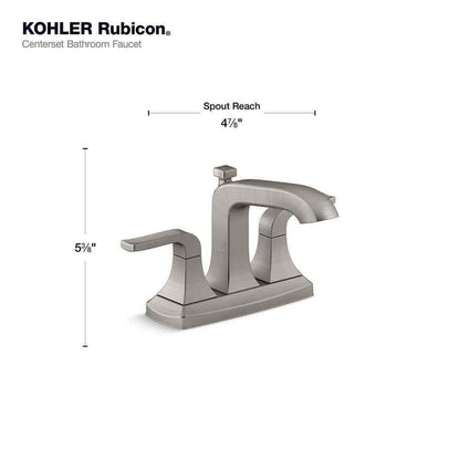 KOHLER Rubicon 4 " Centerset 2-Handle Bathroom Faucet in Vibrant Brushed Nickel