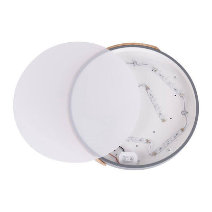 RRTYO 19.68 in. 1-Light Grey LED Flush Mount Ceiling Light with Acrylic Shade