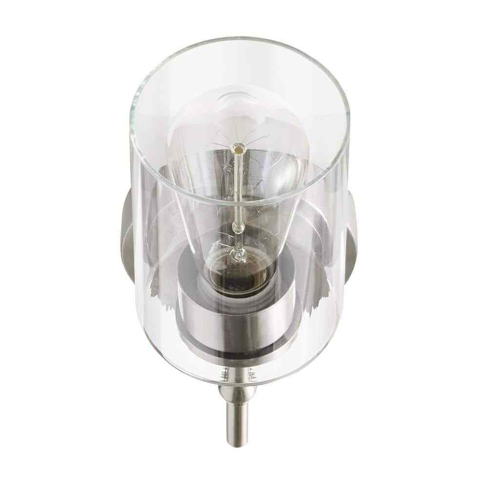 Home Decorators Ayelen 1-Light Brushed Nickel Indoor Wall Sconce
