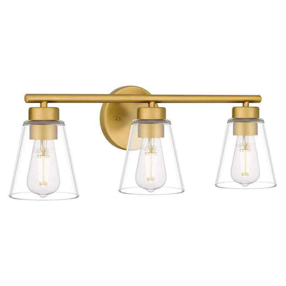 Hampton Bay Eastburn 22 in. 3-Light Gold Vanity Light with Clear Glass Shades