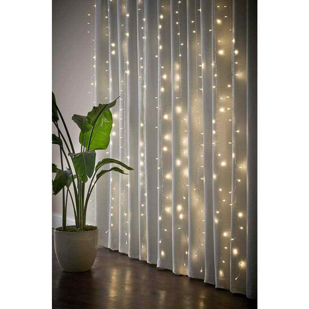 Hampton Bay Outdoor/Indoor 10 ft.LED 10 Strand Willow Curtain String Light
