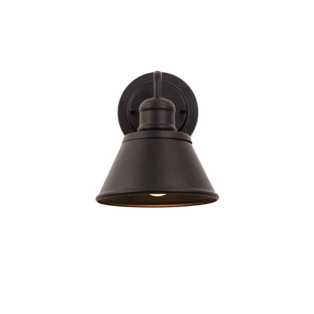 Hampton Bay Cann River 9.5 in. Matte Black Outdoor Wall Lantern Sconce Light