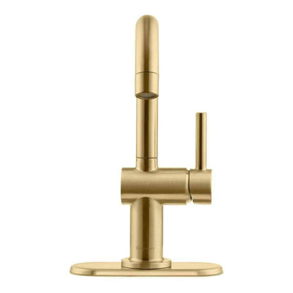 Glacier Bay Dorind Single Hole Deck Mount High-Arc Bathroom Faucet in Matte Gold