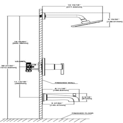 Glacier Bay Dorind Tub and Shower Faucet 1.8 GPM in Matte Gold Valve Included