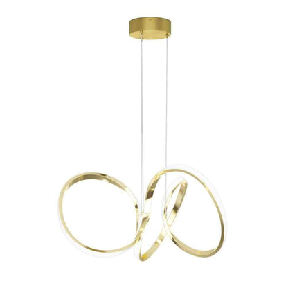 Artika Swirl 30-Watt 1 Light Gold Modern Integrated LED Pendant Light Fixture