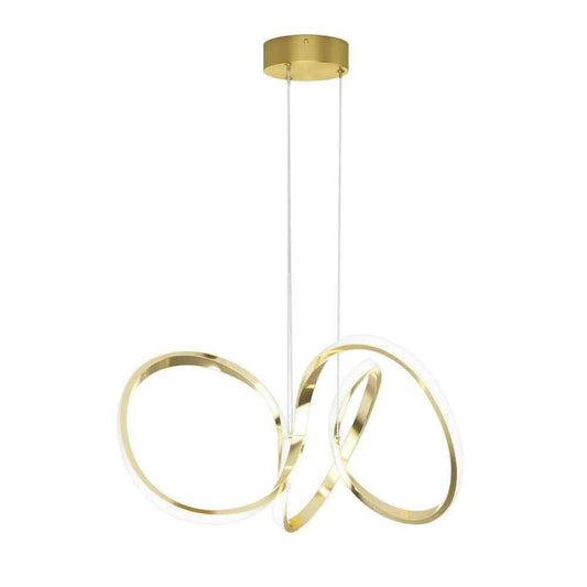 Artika Swirl 30-Watt 1 Light Gold Modern Integrated LED Pendant Light Fixture