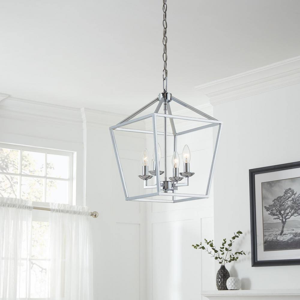 Home Decorators Weyburn 4-Light Polished Chrome Farmhouse Chandelier CP 46201