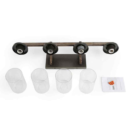 LNC Birdwood 28 in. 4-Light Rust Gray Industrial Bathroom Vanity Light