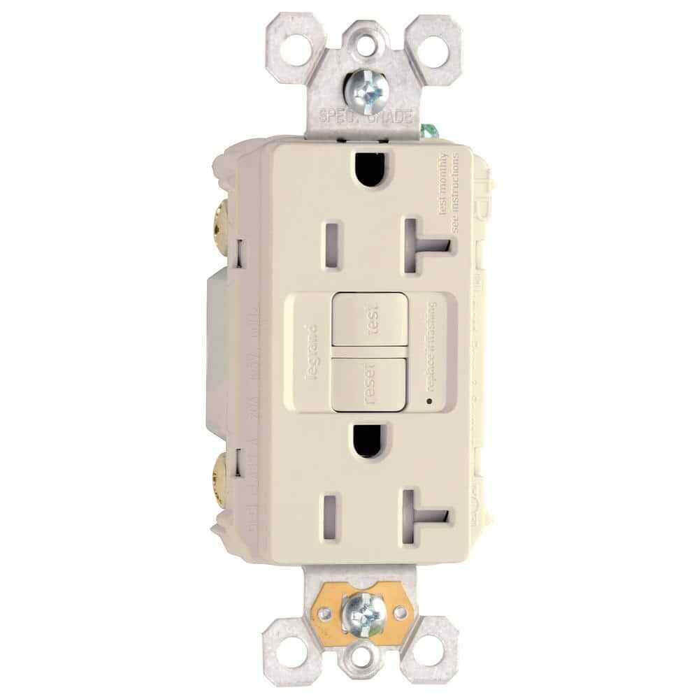 Legrand radiant 20 Amp 125-Volt Tamper Resistant GFCI Duplex Outlet Light Almond