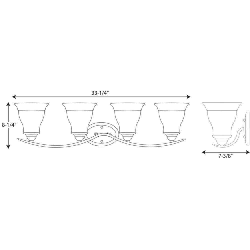 Progress Lighting Trinity Collection 4-Light Polished Chrome Glass Vanity Light