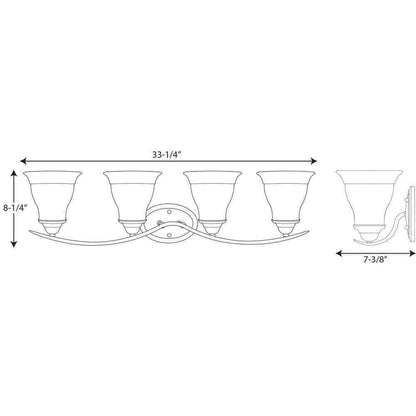 Progress Lighting Trinity Collection 4-Light Polished Chrome Glass Vanity Light