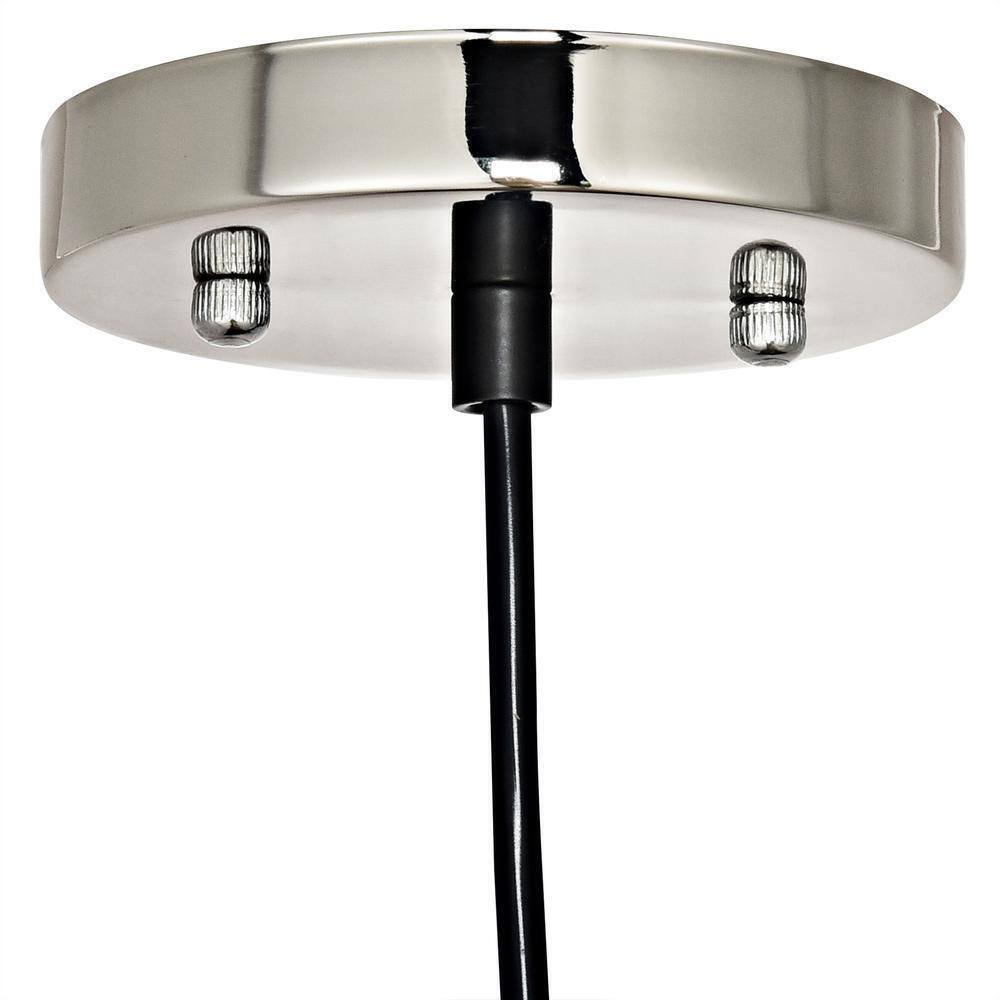 Decor Living 1-Light Brushed Nickel Mini Pendant with Glass Cone Shade