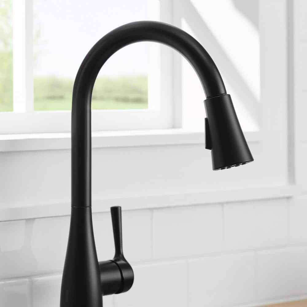 Glacier Bay Sadira Touchless 1-Handle Pull-Down Sprayer Kitchen Faucet Black