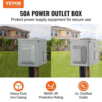 VEVOR RV Power Outlet Box 125-Volt/250-Volt Receptacle Panel for RV or Camper