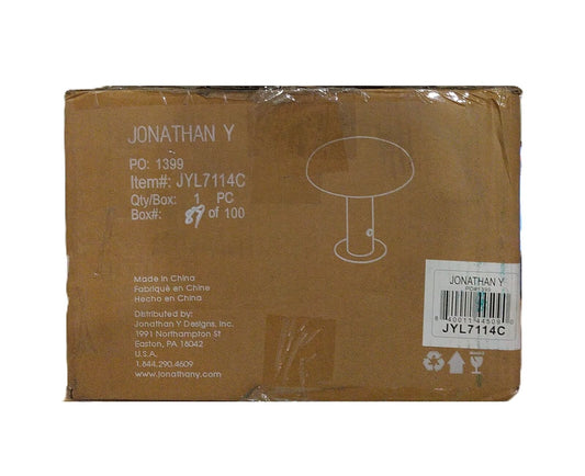 JONATHAN Y Suillius 11 in. Rechargeable/Cordless Iron Mushroom Table Lamp Yellow
