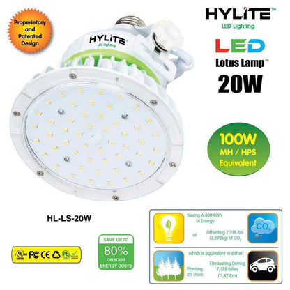 Hy-Lite 20W Equivalent Lotus LED Lamp 100W HID Equivalent 3000K 2800
