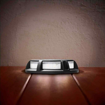 Hampton Bay Solar 15 Lumens Matte Black Integrated LED Disk Path Light 4-Pack