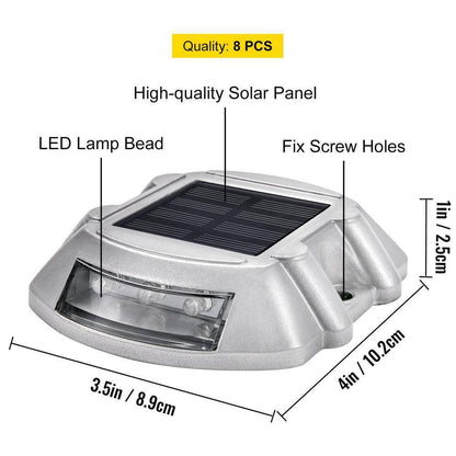 VEVOR Solar Dock Lights Marine 8-Pack Outdoor Waterproof Wireless 6 LED Driveway