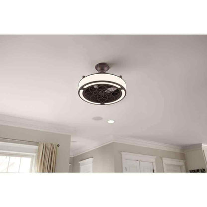 Home Decorators Windara 22 in. LED Indoor/Covered Outdoor Bronze Ceiling Fan