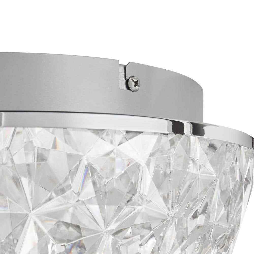 Home Decorators Ellis Place Chrome LED Round Flush Mount Modern Ceiling Light