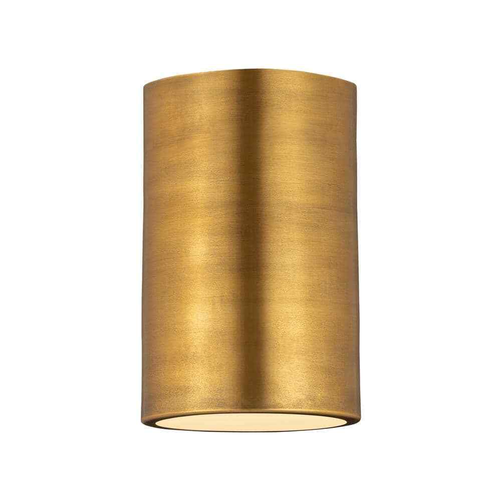 Harley 5 in. 1-Light Rubbed Brass Flush Mount Ceiling Light Fixture 2302F1-RB