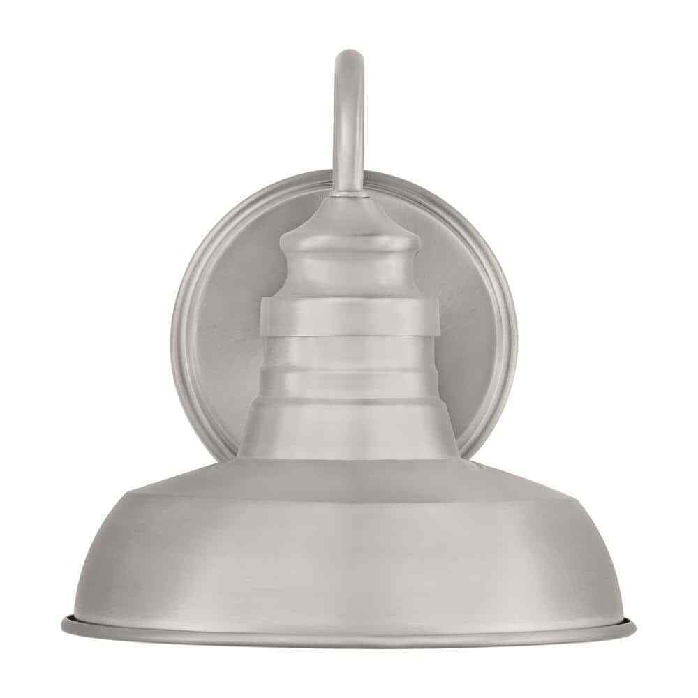 Hampton Bay Elmcroft 7.63 in 1Light Brushed Nickel Modern Farmhouse Sconce Light