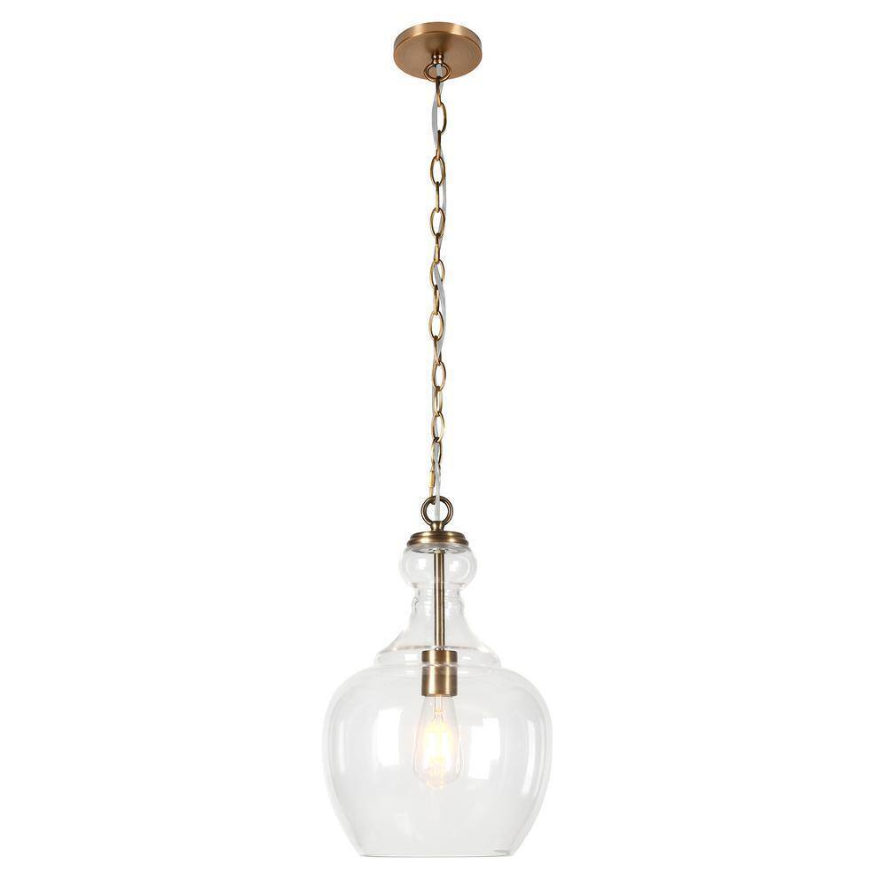 Meyer&Cross Verona 1-Light Brass Pendant with Clear Glass Shade PD0271