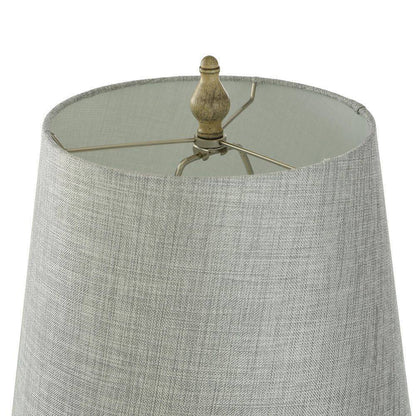 StyleCraft 25 in. Distressed Table Lamp with Gray/Cream Hardback Fabric Shade