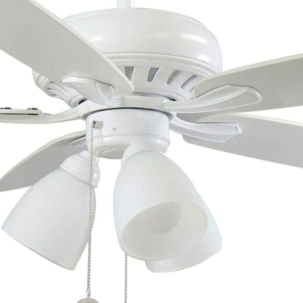 Hampton Bay Rockport 52 in. LED Matte White Ceiling Fan with Light Kit 51752