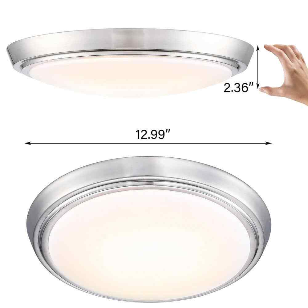Pia Ricco Brushed Nickel Selectable LED CCT Color Changing Ceiling Flush Mount