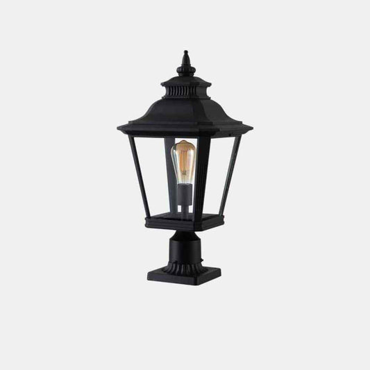 Tidoin 1-Light Black Aluminum Hardwired Outdoor Waterproof Post Light Set