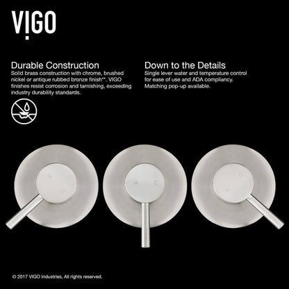 VIGO Olus Single Handle Single-Hole Bathroom Faucet in Brushed Nickel VG05001BN