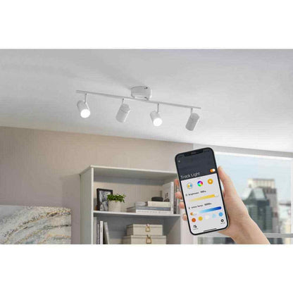 Hampton Bay Crosshaven 4-Light LED Track Ceiling Light Kit Powered by Hubspace
