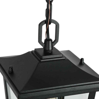 LNC Modern Black Outdoor Pendant Coastal Hanging Lantern w/ Clear Glass Shade