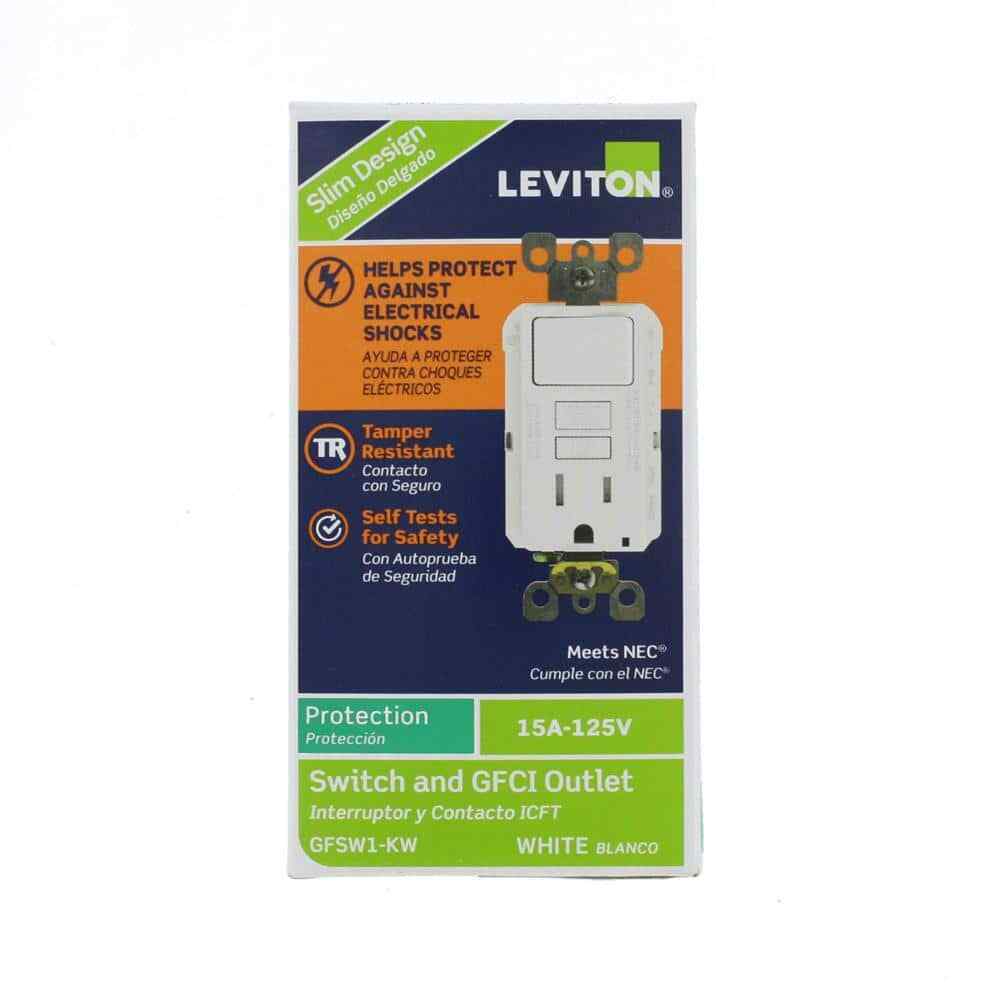 Leviton 15 Amp 125-Volt Combo Self-Test Tamper-Resistant GFCI Outlet, white
