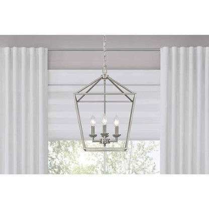 Home Decorators Weyburn 6-Light Brushed Nickel Caged Farmhouse Chandelier