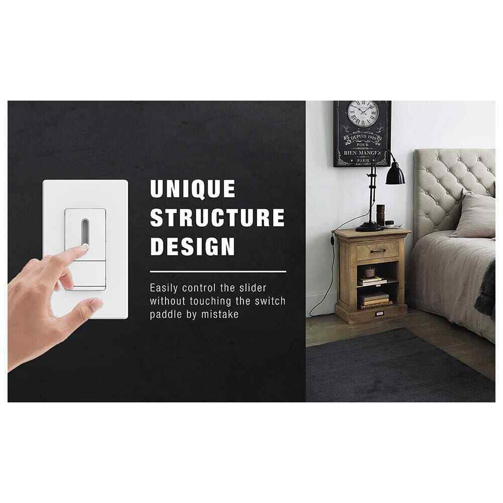 ELEGRP Slide Dimmer Switch for Dimmable LED CFLIncandescent Bulbs 2-Pack
