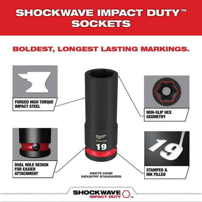 Milwaukee SHOCKWAVE 1/2 in. Drive Metric 6 Point Impact Socket Set 29-Piece