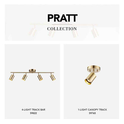 Globe Electric Pratt 30 in. 4-Light Matte Brass Track Lighting 59822