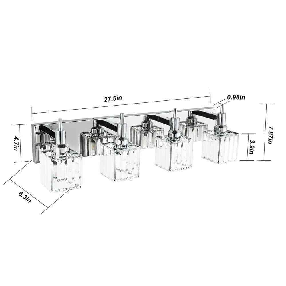 EDISLIVE Orillia 27.5 in. 4-Light Modern Chrome Bathroom Vanity Light