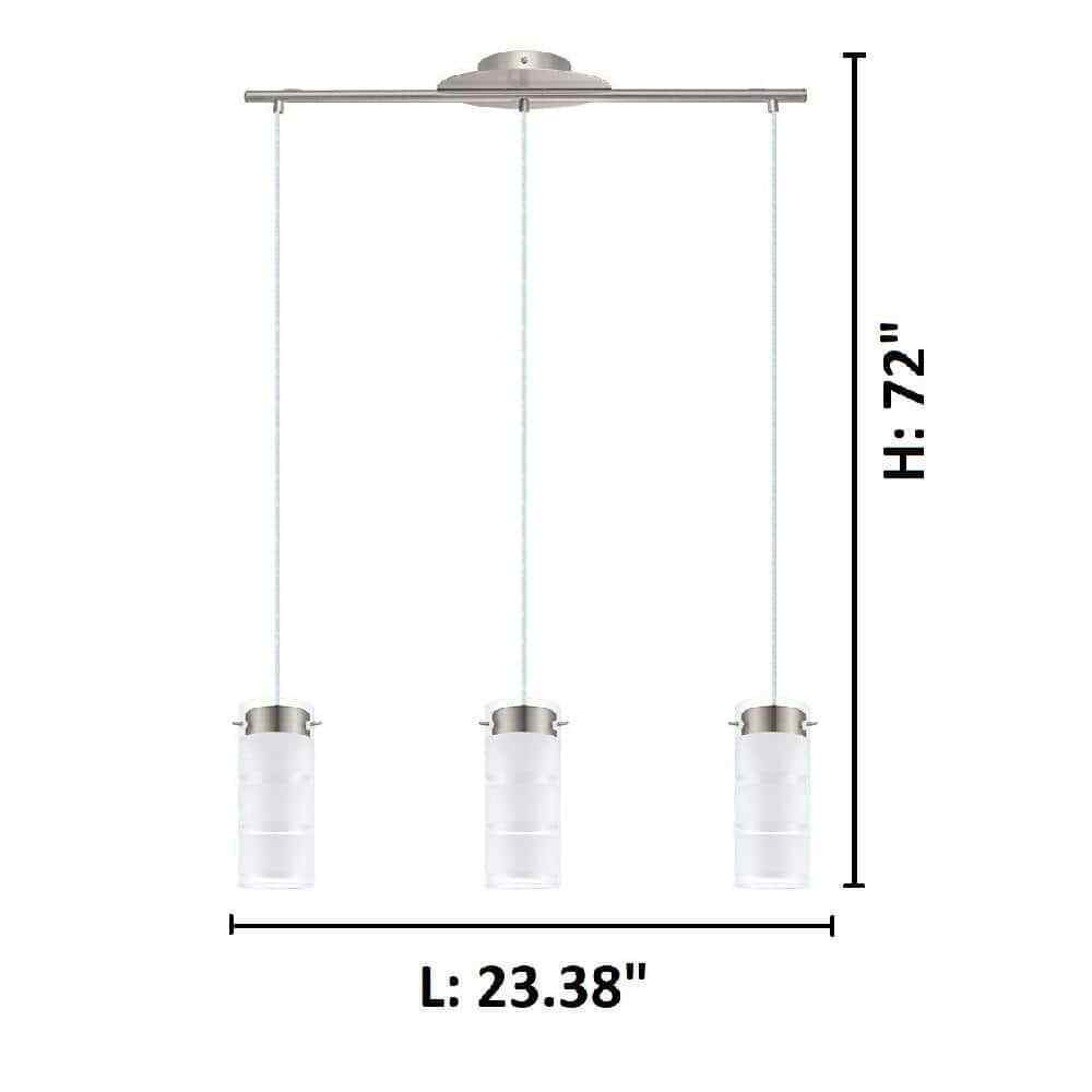 Eglo Olvero 100-Watt Integrated LED Satin Nickel Linear Pendant