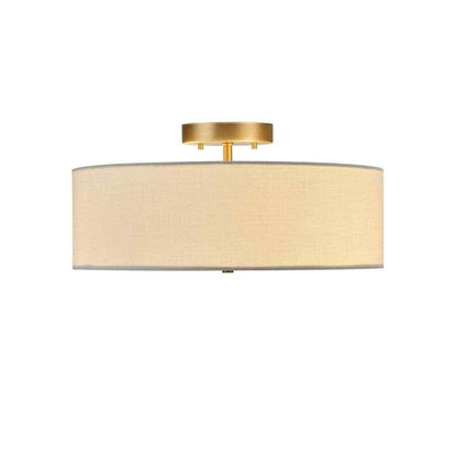 Globe Electric Kyle 15.9 in. 2-Light Matte Brass Semi-Flush Mount