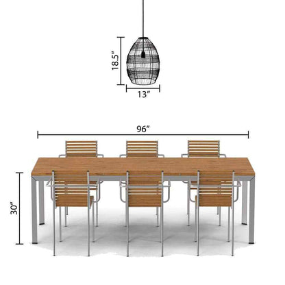 River of Goods 1-Light Black Pendant with Oversized Woven Shade