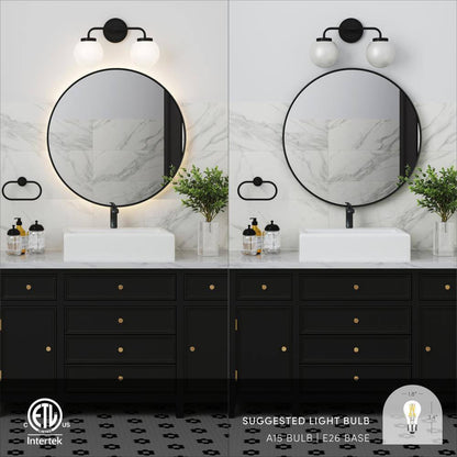 Nathan James Izzy Vanity Light Fixture Black Bathroom, 4-Piece Accessory Set