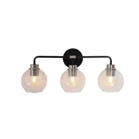 Hampton Bay Vista Heights Brushed Nickel and Matte Black Bathroom Vanity Light